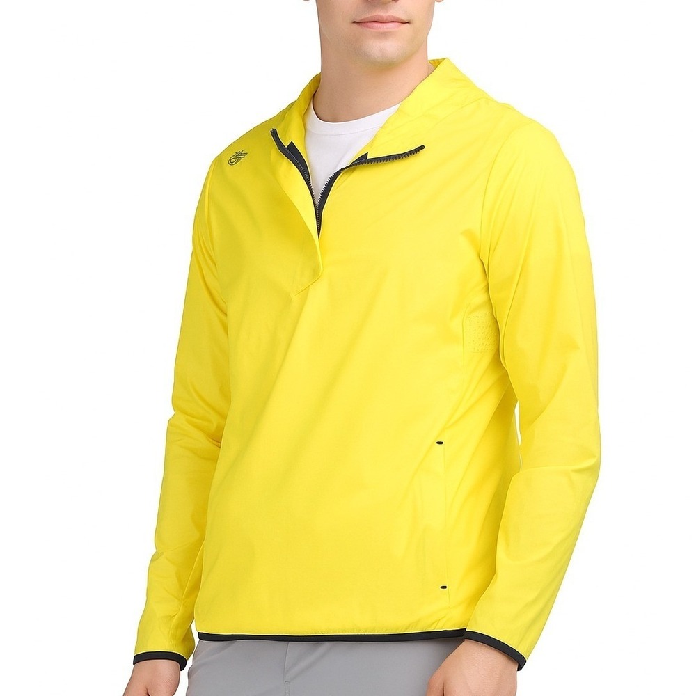 NEW Greyson 1/4 Zip Newago Pac Lite Pullover Golf Jacket Yellow Mens L MSRP $198